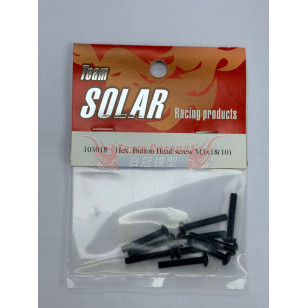 TEAM SOLAR HEX BUTTON HEAD SCREW (10PCS)  3MM 